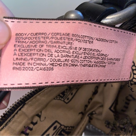 Vintage Y2K Juicy Couture Velour Velvet Bag Purse Rare Heart Mirror Charm - Picture 10 of 14